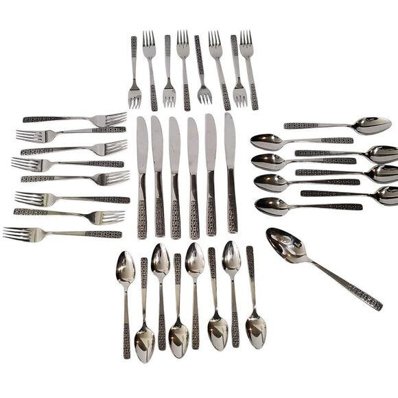 INTERNATIONAL USA stainless Serenata 6-8 Place settings forks spoons 39 Pc MCM - Picture 1 of 7